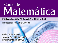 Colégio Paraíso oferece curso básico de Matemática