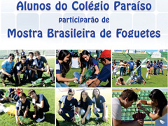 Alunos do Colégio Paraíso participarão de Mostra Brasileira de Foguetes