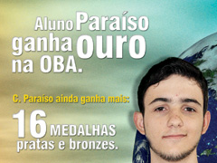 Aluno Paraíso é ouro na Olimpíada Brasileira de Astronomia e Aeronáutica