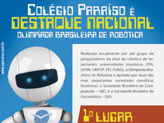 Colégio Paraíso é destaque na Olimpíada Brasileira de Robótica