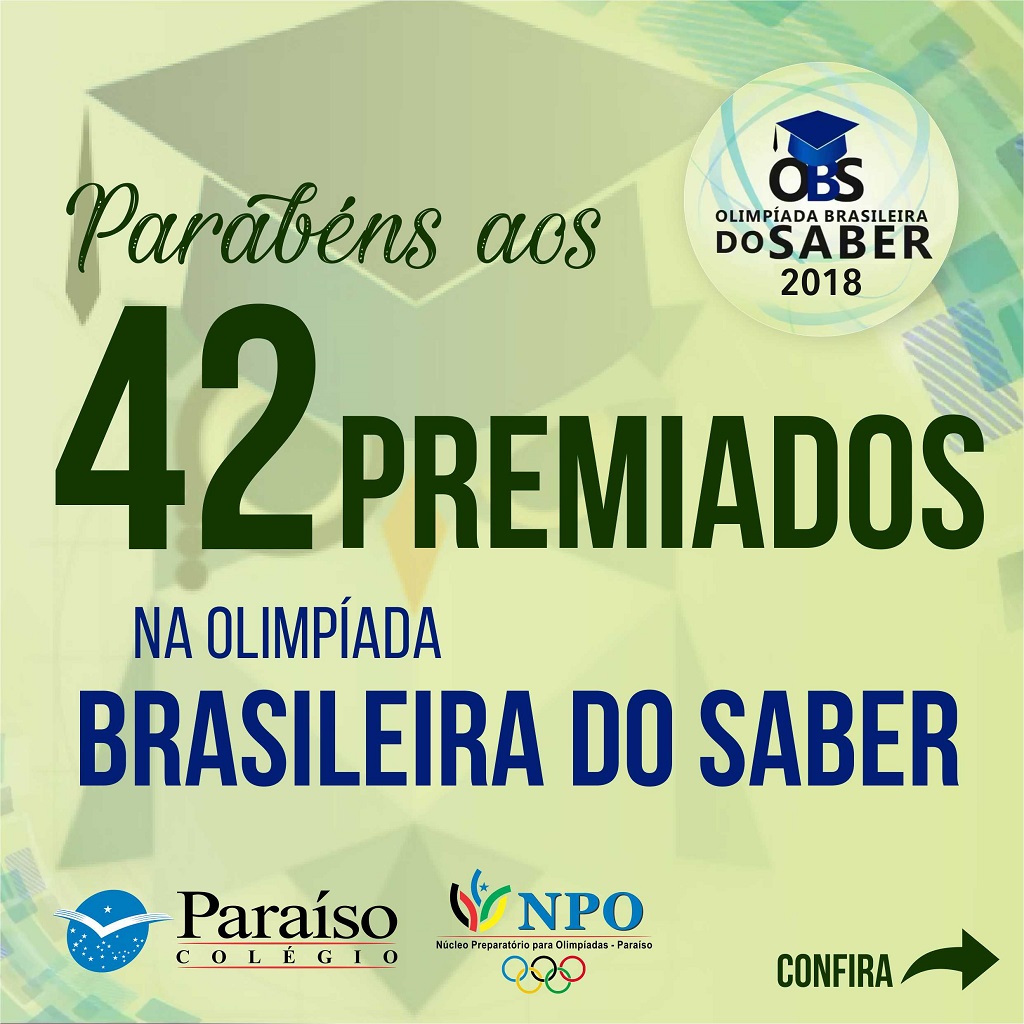 Alunos Medalhistas na Olimpíada Brasileira do Saber – OBS 2018