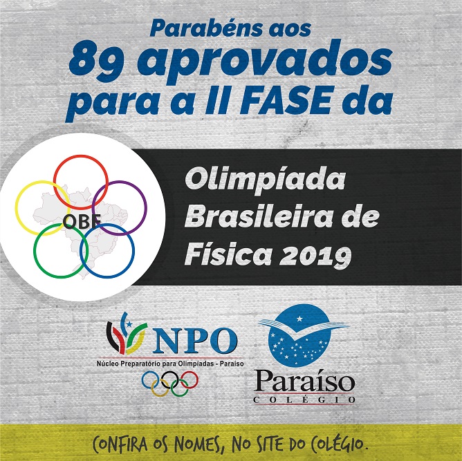 Estudantes Classificados para a II fase da Olimpíada Brasileira de Física 2019 