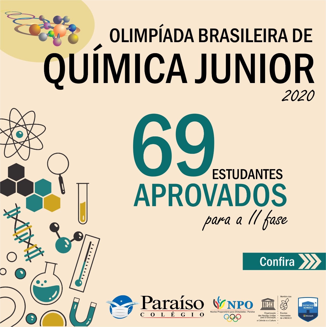 Lista de aprovados para II fase da Olimpíada Brasileira de Química Júnior 2020
